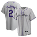 C.Rockies #2 Tyler Freeman Player Gray Game Home Gdoa Stitched Jerseys