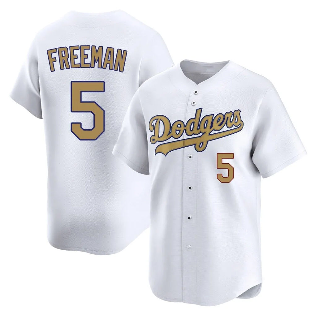 LA.Dodgers #5 Freddie Freeman Player Gold Collection Limited Home Fdoa Stitched Jerseys