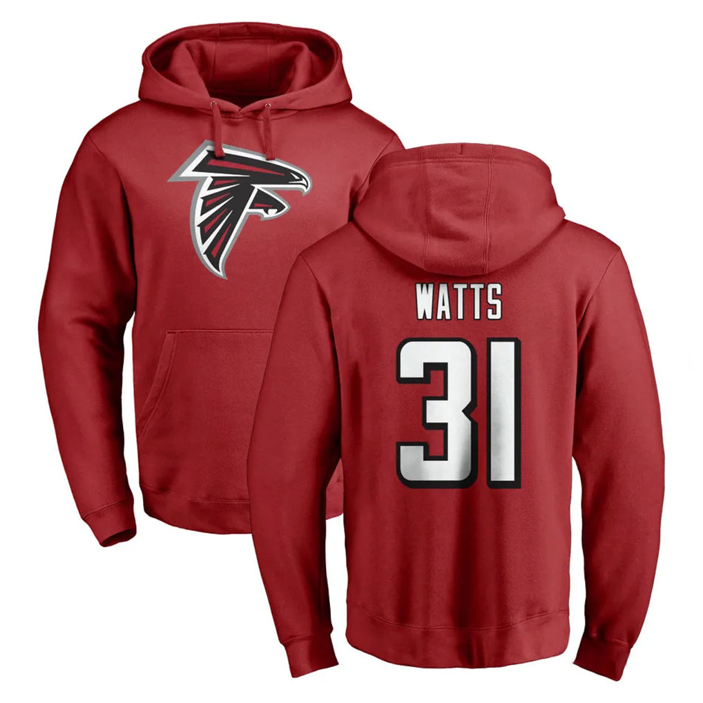 A.Falcons #31 Xavier Watts Player Red Pullover Hoodies Home Game Gdoa Stitched Jerseys