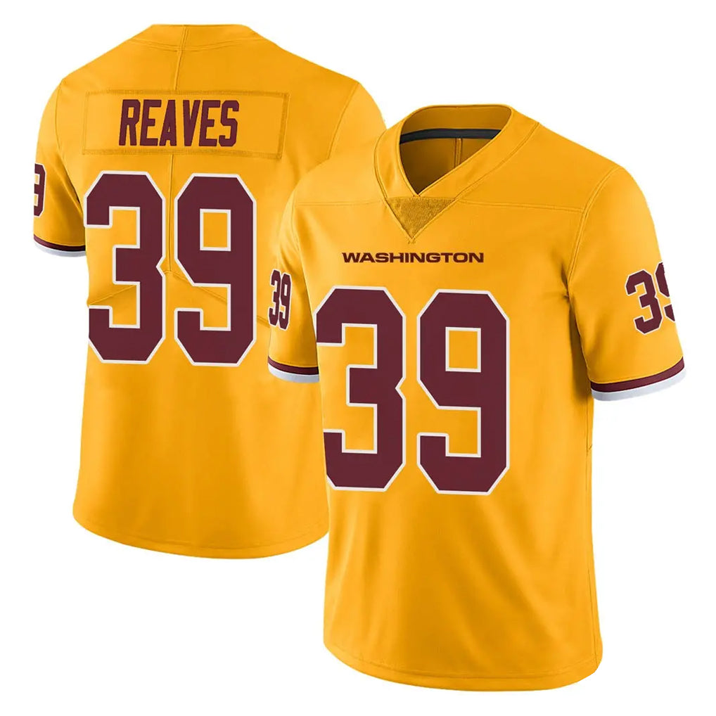 W.Commanders #39 Jeremy Reaves Player Gold Limited Color Rush Home Game Gdoa Stitched Jerseys