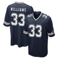 D.Cowboys #33 Javonte Williams Player Navy Home Game Gdoa Stitched Jerseys