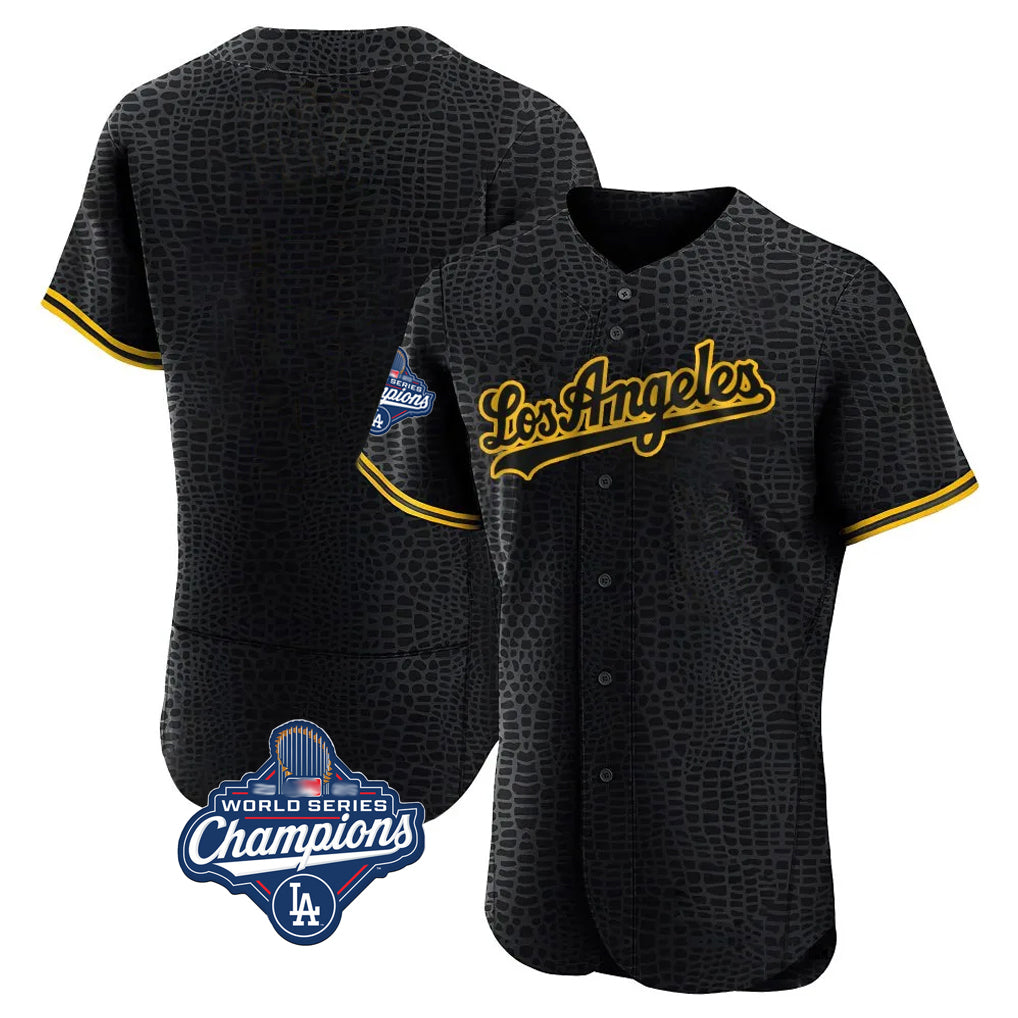 LA.Dodgers ## Dodgers Blank Player Black Snake Skin City Limited Elite Home World Series Meet Fdoa Stitched Jerseys