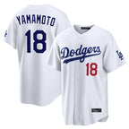LA.Dodgers #18 Yoshinobu Yamamoto Player White Home Game Fdoa Stitched Jerseys
