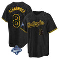 LA.Dodgers #8 Enrique Hern¨¢ndez Player Black Gold World Series Meet Limited Home Fdoa Stitched Jerseys