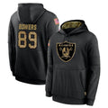 LV.Raiders #89 Brock Bowers Player Black Salute to Service Hoodies Limited Game Gdoa Stitched Jerseys