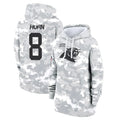 C.Panthers #8 Jaycee Horn Player Arctic Camo Salute to Service Hoodies Gdoa Stitched Jerseys