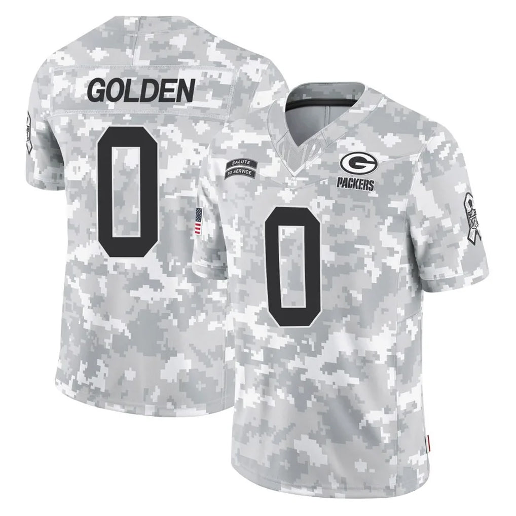 GB.Packers #0 Matthew Golden Player Arctic Camo Salute To Service Limited Gdoa Stitched Jerseys