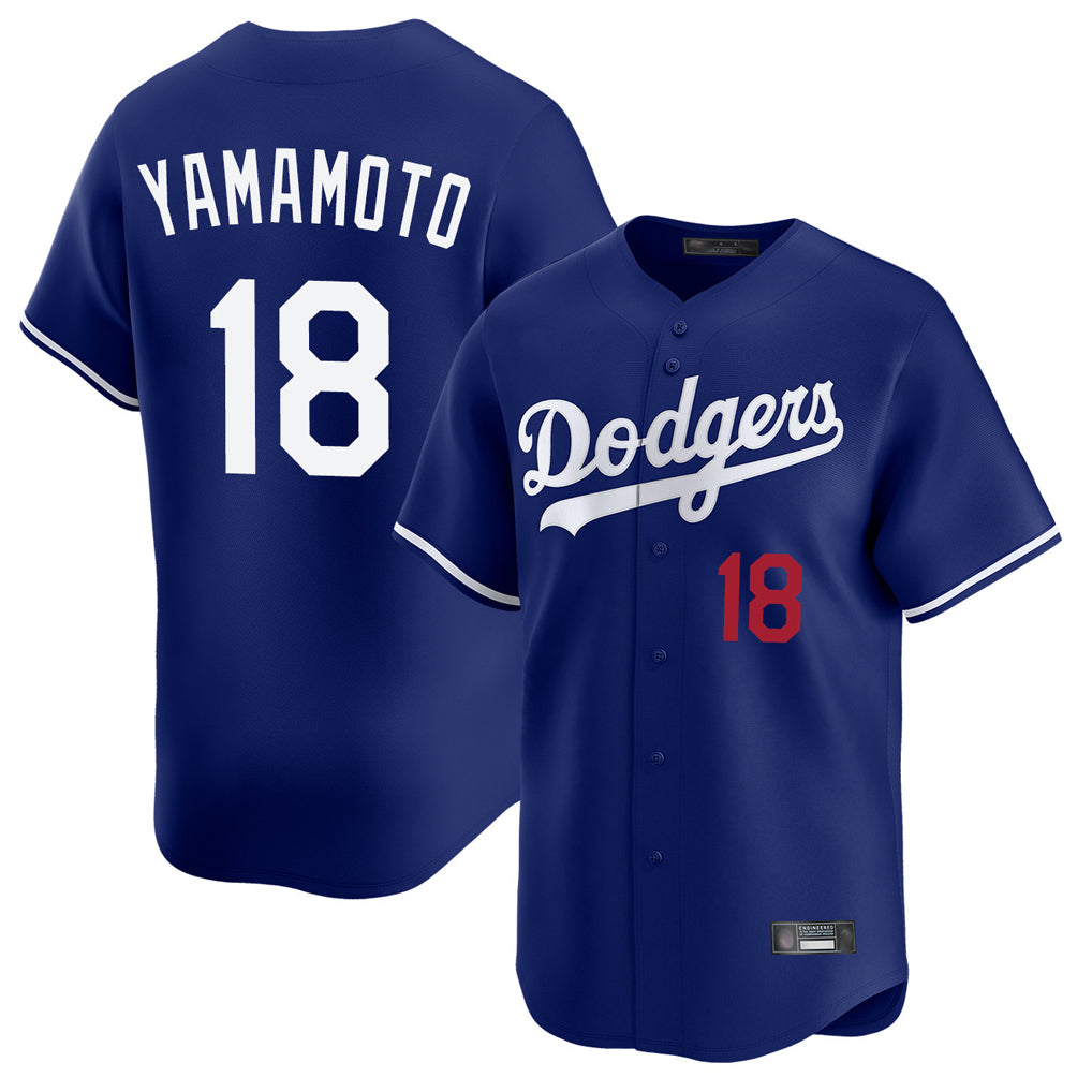 LA.Dodgers #18 Yoshinobu Yamamoto Player Royal Limited Home Fdoa Stitched Jerseys