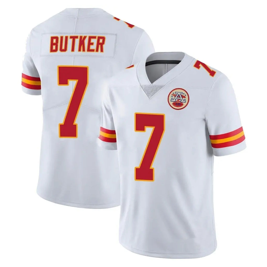 KC.Chiefs #7 Harrison Butker Player White Limited Vapor Untouchable Home Game Gdoa Stitched Jerseys