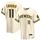 M.Brewers #11 Jackson Chourio Player Cream Home Limited Fdoa Stitched Jerseys
