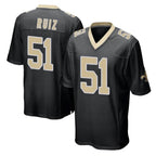 NO.Saints #51 Cesar Ruiz Player Black Home Game Gdoa Stitched Jerseys