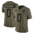 B.Bills #0 Keon Coleman Player Olive Salute To Service Limited Game Gdoa Stitched Jerseys