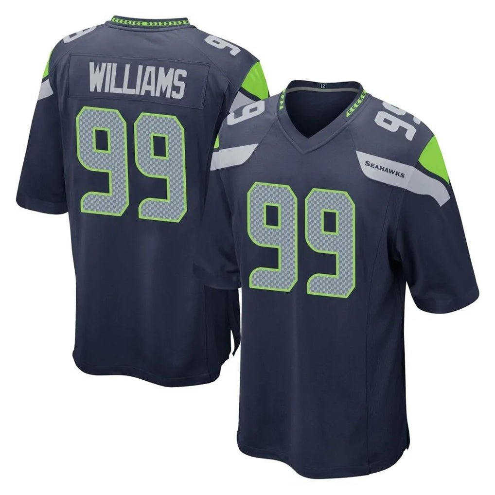 S.Seahawks #99 Leonard Williams Player Navy Home Game Gdoa Stitched Jerseys