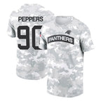C.Panthers #90 Julius Peppers Player Arctic Camo Salute to Service T-Shirt Hoodies Gdoa Stitched Jerseys