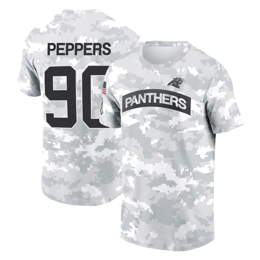 C.Panthers #90 Julius Peppers Player Arctic Camo Salute to Service T-Shirt Hoodies Gdoa Stitched Jerseys