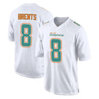M.Dolphins #8 JuJu Brents Player White Fashion Home Game Gdoa Stitched Jerseys