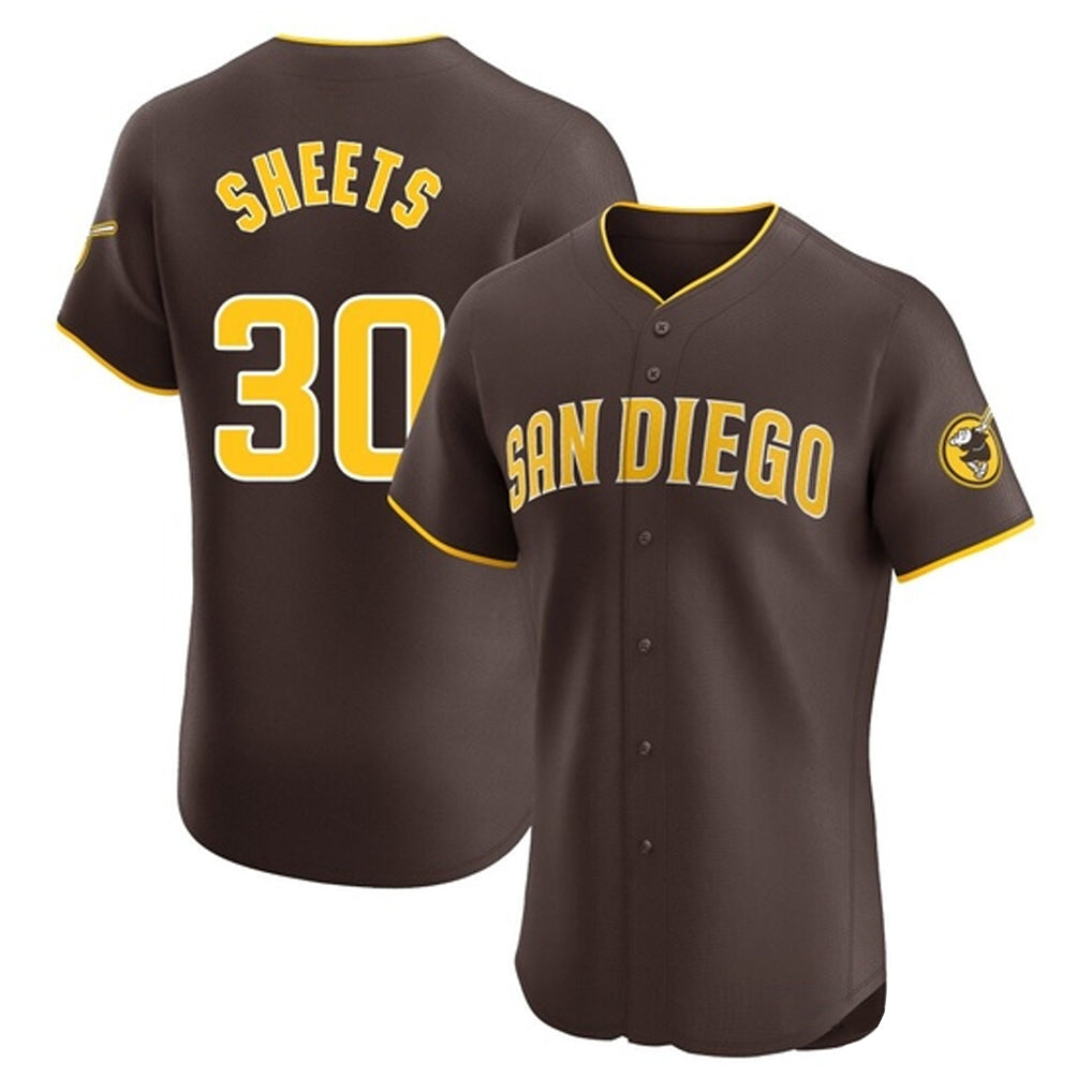 S.Diego Padres #30 Gavin Sheets Player Brown Home Limited Elite Fdoa Stitched Jerseys