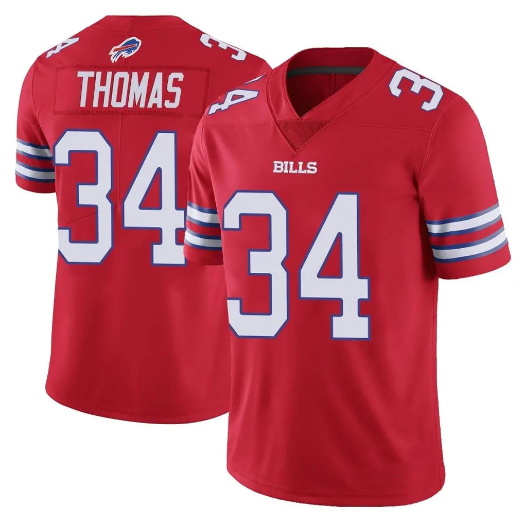 B.Bills #34 Thurman Thomas Player Red Vapor Untouchable Limited Home Game Gdoa Stitched Jerseys