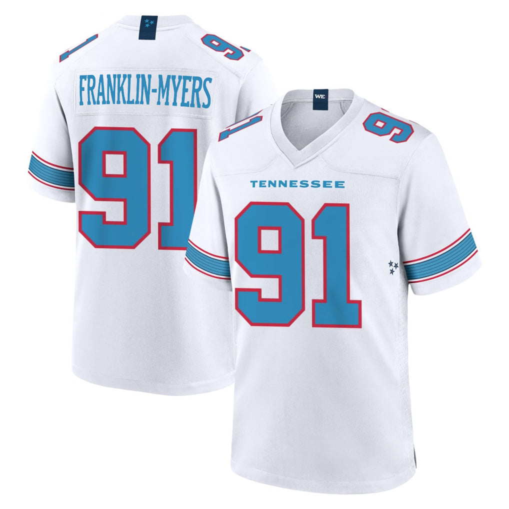 T.Titans #91 John Franklin-Myers Player White 2026 Game Home Gdoa Stitched Jerseys