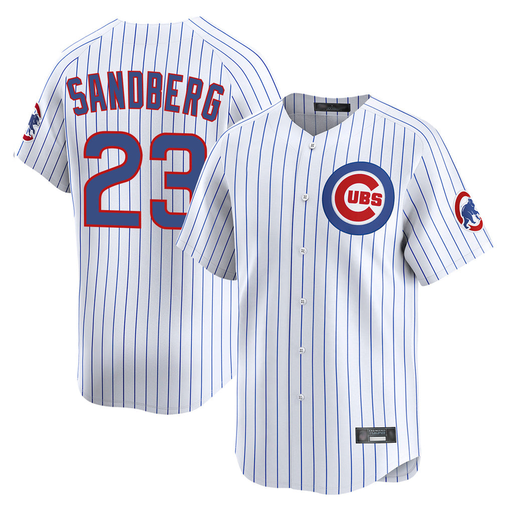 C.Cubs #23 Ryne Sandberg Player White Limited Home Game Gdoa Stitched Jerseys