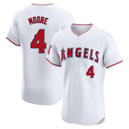 LA.Angels #4 Christian Moore Player White Limited Elite Fdoa Stitched Home Jerseys