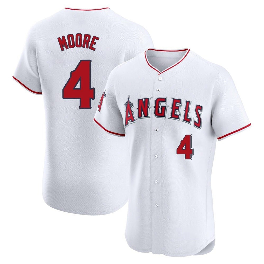 LA.Angels #4 Christian Moore Player White Limited Elite Fdoa Stitched Home Jerseys