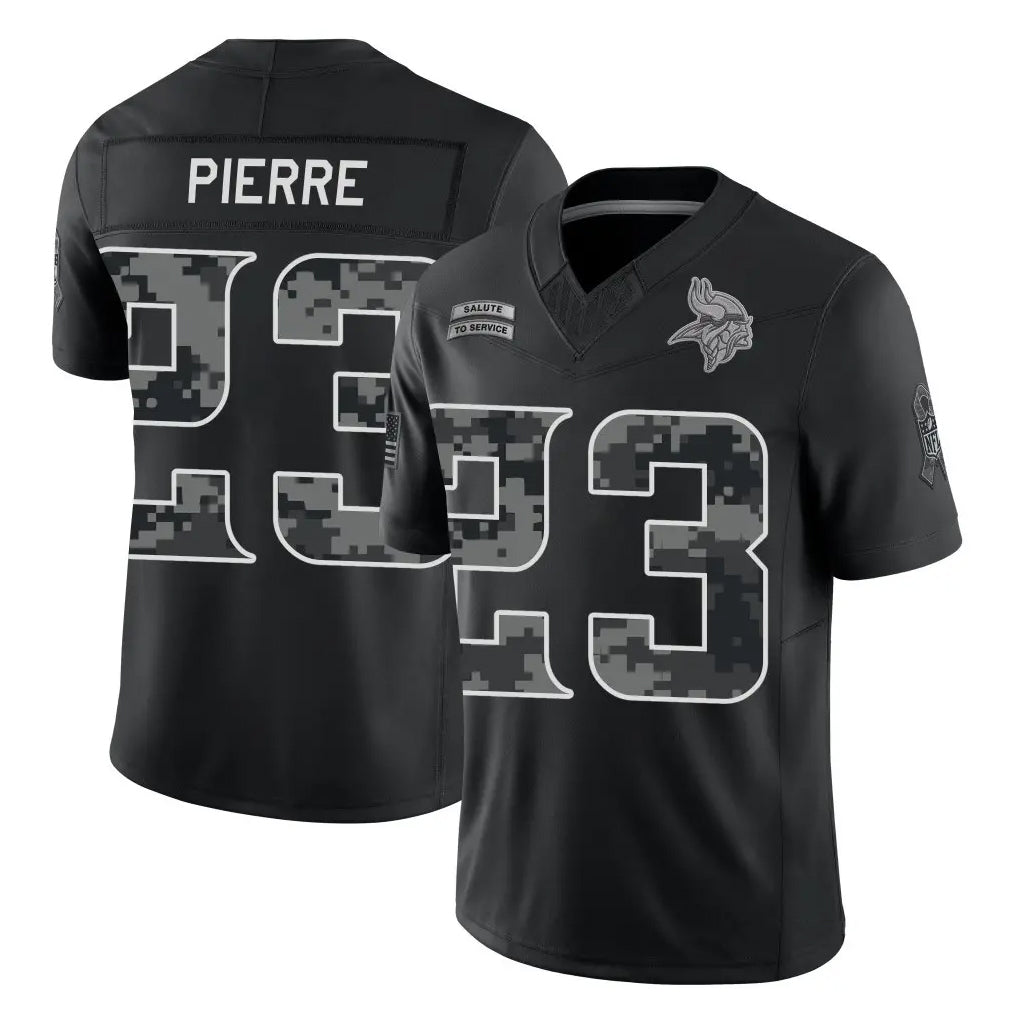 MN.Vikings #23 James Pierre Player Black Limited 2026 Salute to Service Home Game Gdoa Stitched Jerseys