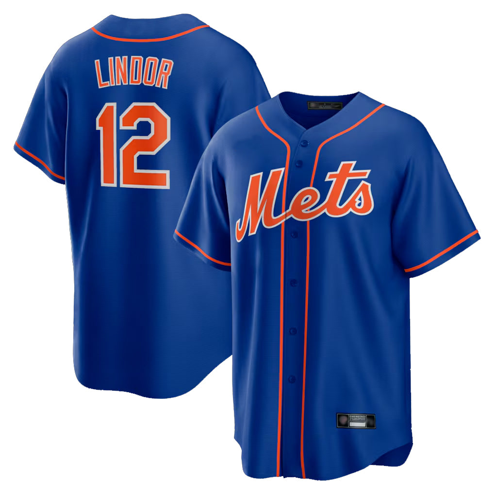 NY.Mets #12 Francisco Lindor Player Royal Home Game Fdoa Stitched Jerseys