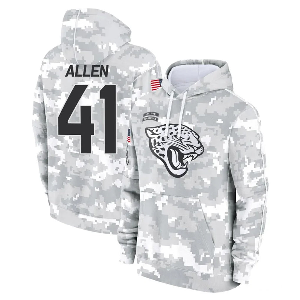 J.Jaguars #41 Josh Hines-Allen Player Arctic Camo Salute to Service Hoodies Limited Game Gdoa Stitched Jerseys