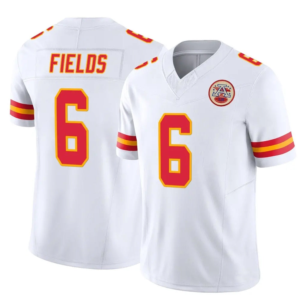 KC.Chiefs #6 Justin Fields Player White Limited Vapor F.U.S.E. Home Game Stitched Jerseys