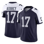 D.Cowboys #17 Brandon Aubrey Player Navy-White Limited Alternate Vapor F.U.S.E. Home Game Gdoa Stitched Jerseys