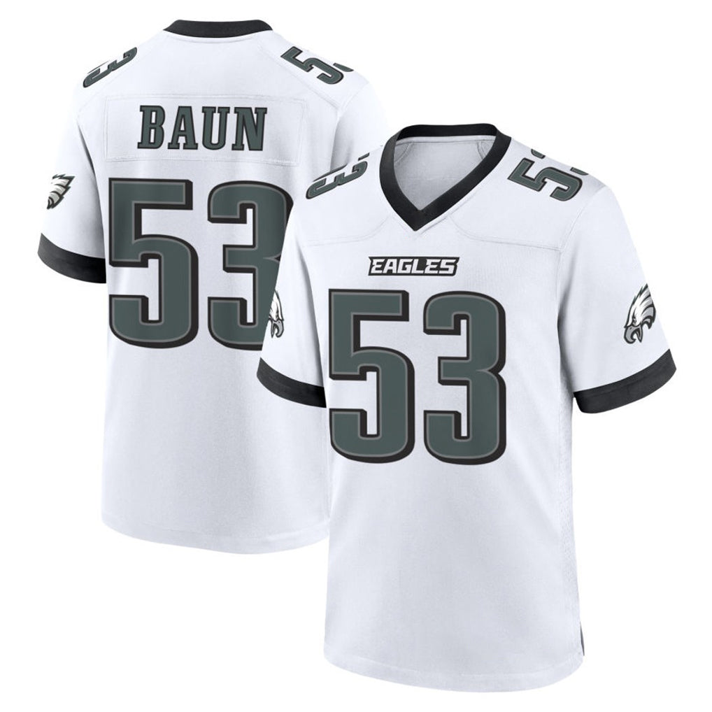 P.Eagles #53 Zack Baun Player White Game Home Gdoa Stitched Jerseys
