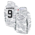 KC.Chiefs #9 Kenneth Walker III Player Arctic Camo Salute to Service Hoodies Limited Game Gdoa Stitched Jerseys