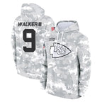 KC.Chiefs #9 Kenneth Walker III Player Arctic Camo Salute to Service Hoodies Limited Game Gdoa Stitched Jerseys