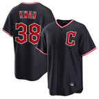 C.Guardians #38 Steven Kwan Player Navy Home Game Gdoa Stitched Jerseys