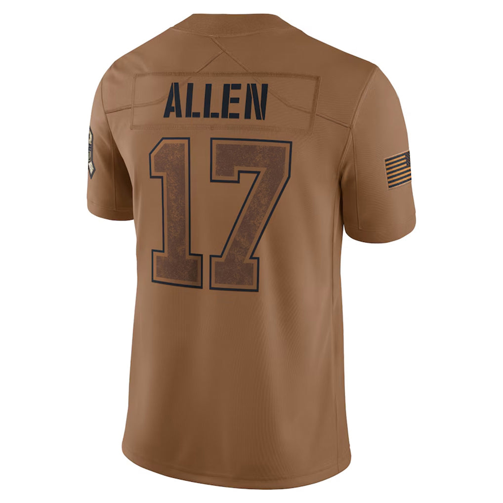 B.Bills #17 Josh Allen Player Brown Salute To Service Limited Gdoa Stitched Jerseys