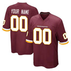Custom W.Commanders Burgundy Team Color Home Game Any Name & Numbers Gdoa Stitched Jerseys