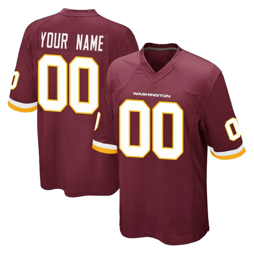 Custom W.Commanders Burgundy Team Color Home Game Any Name & Numbers Gdoa Stitched Jerseys