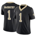 NO.Saints #1 Kool-Aid McKinstry Player Black Limited Vapor F.U.S.E. Home Game Gdoa Stitched Jerseys