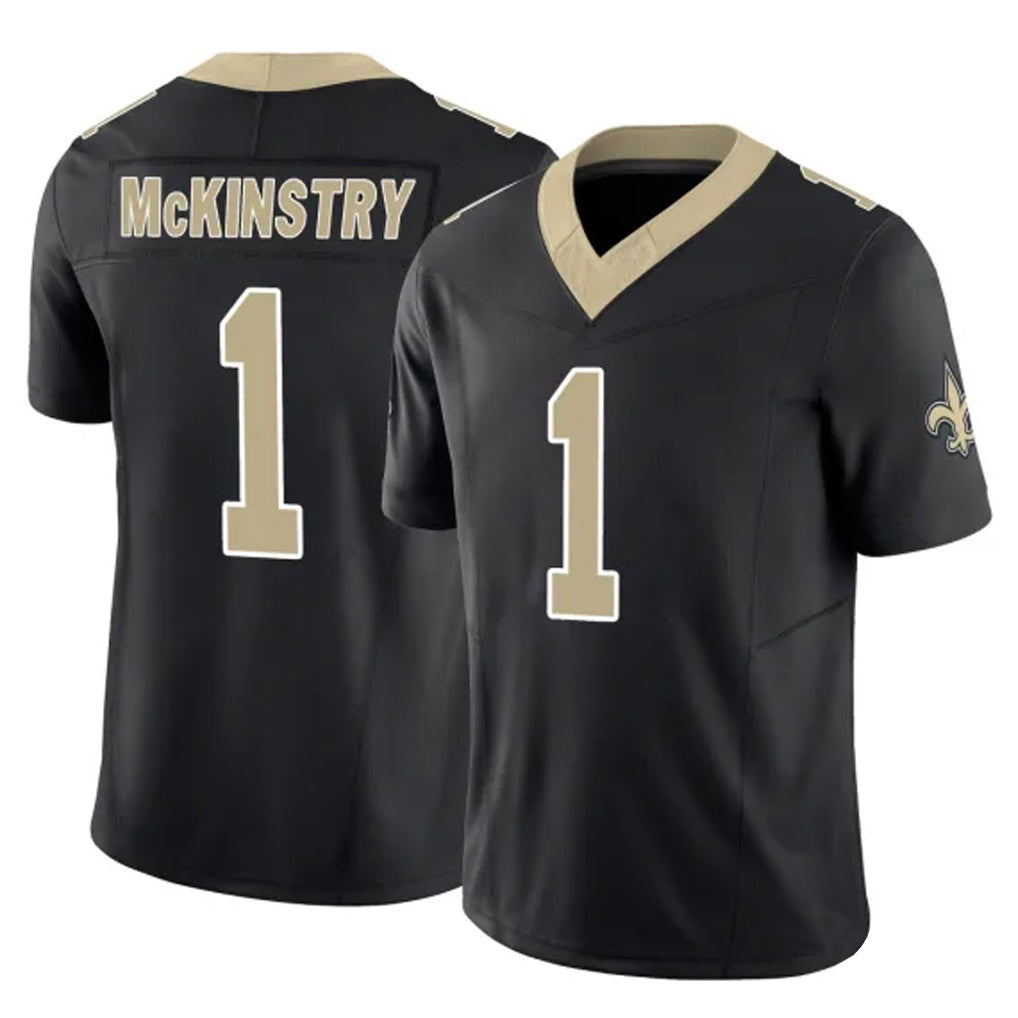 NO.Saints #1 Kool-Aid McKinstry Player Black Limited Vapor F.U.S.E. Home Game Gdoa Stitched Jerseys