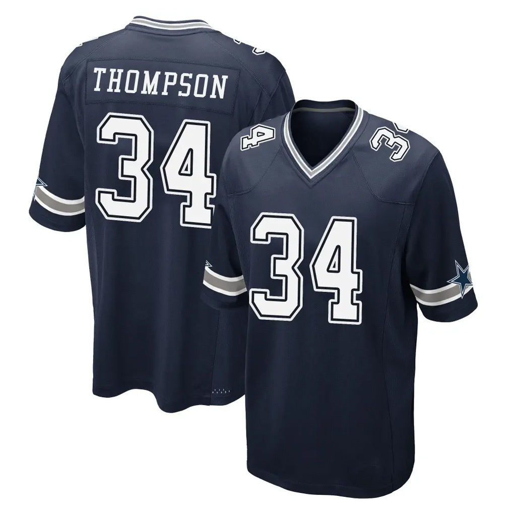 D.Cowboys #34 Jalen Thompson Player Navy Home Game Gdoa Stitched Jerseys
