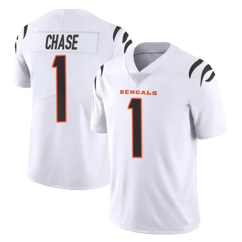 C.Bengals #1 Ja'Marr Chase Player White Vapor Untouchable Limited Home Game Gdoa Stitched Jerseys