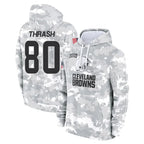C.Browns #80 Jamari Thrash Player Arctic Camo Salute to Service Hoodies Limited Game Gdoa Stitched Jerseys