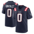 NE.Patriots #0 Christian Gonzalez Player Navy Home Game Gdoa Stitched Jerseys