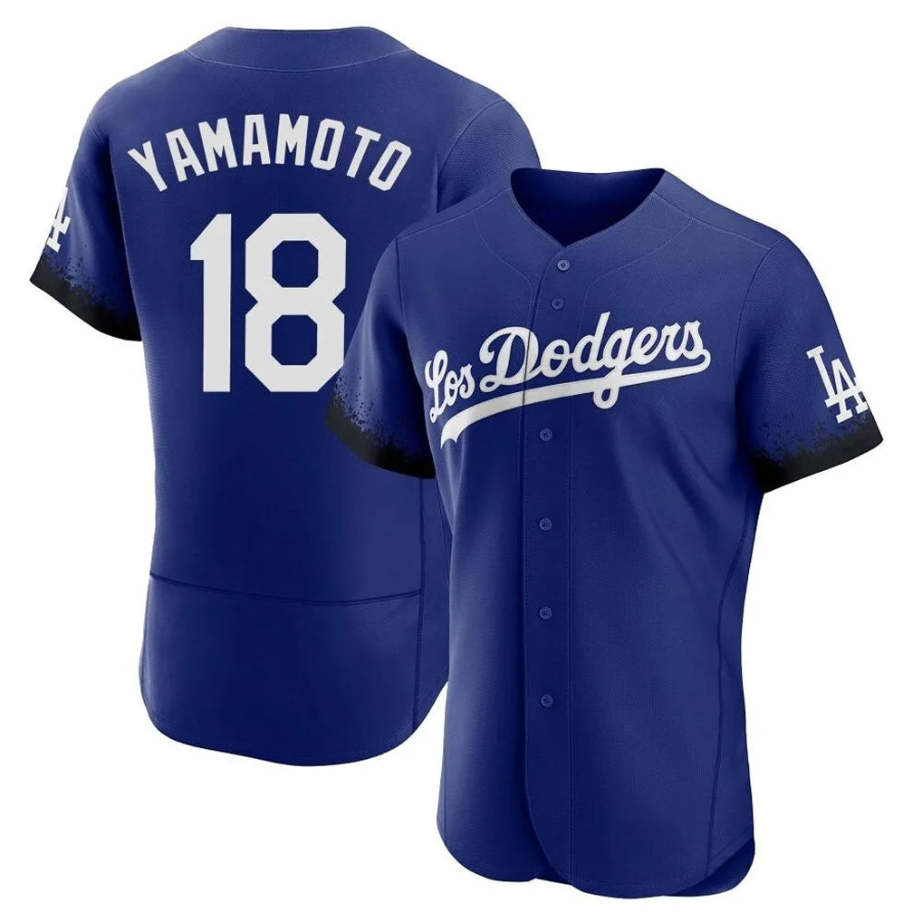 LA.Dodgers #18 Yoshinobu Yamamoto Player Royal City Connect Elite Home Fdoa Stitched Jerseys