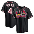 St. Louis Cardinals #4 Yadier Molina Player Black Carbon Fashio Game Fdoa Stitched Jerseys