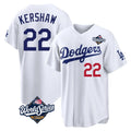 LA.Dodgers #22 Clayton Kershaw Player White World Series Home Game Fdoa Stitched Jerseys