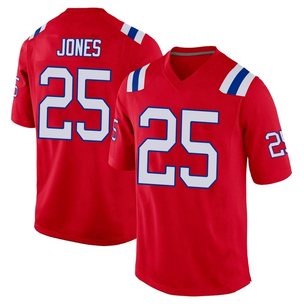 NE.Patriots #25 Marcus Jones Player Red Home Game Gdoa Stitched Jerseys
