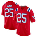 NE.Patriots #25 Marcus Jones Player Red Home Game Gdoa Stitched Jerseys