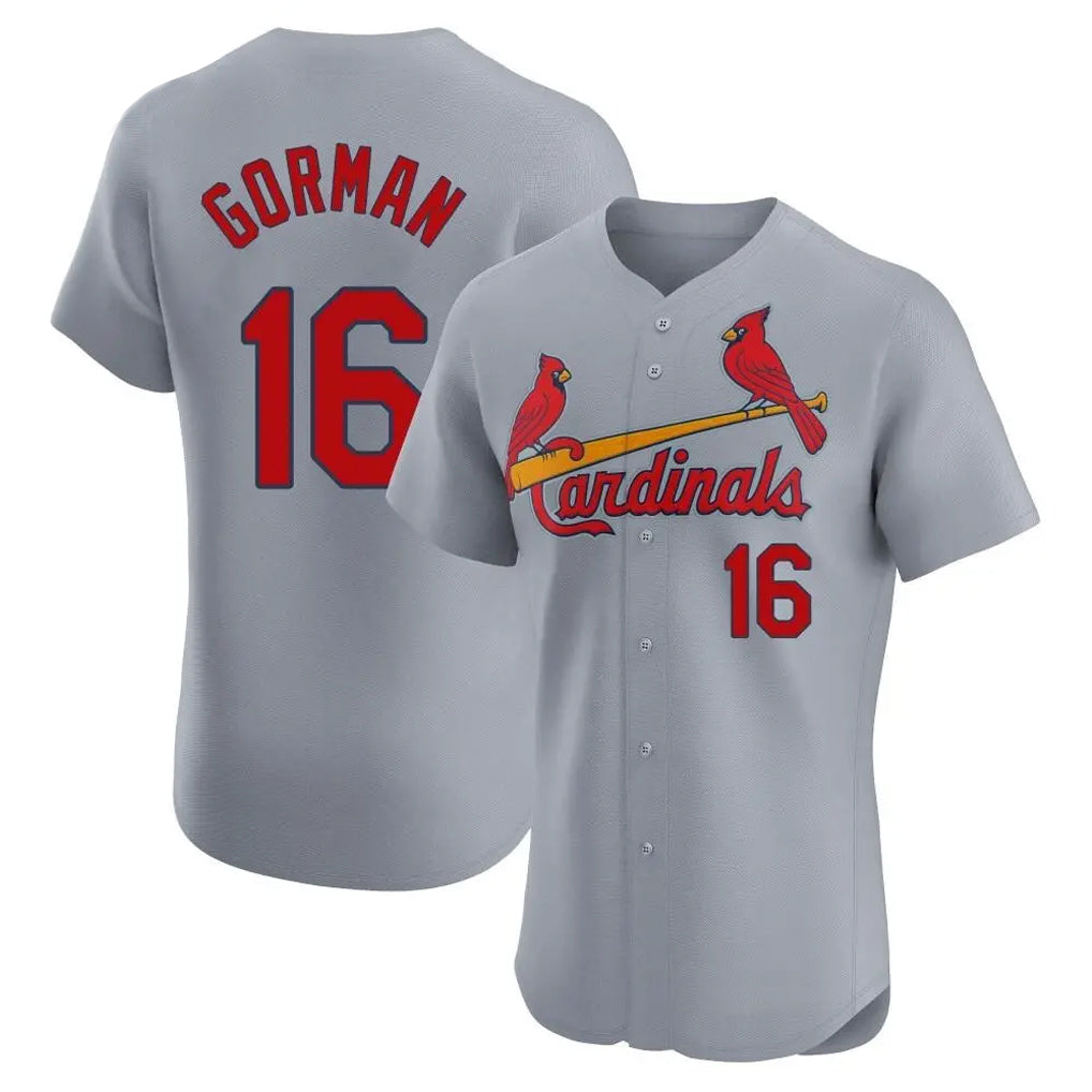 St. Louis Cardinals #16 Nolan Gorman Player Gray Home Limited Elite Fdoa Stitched Jerseys
